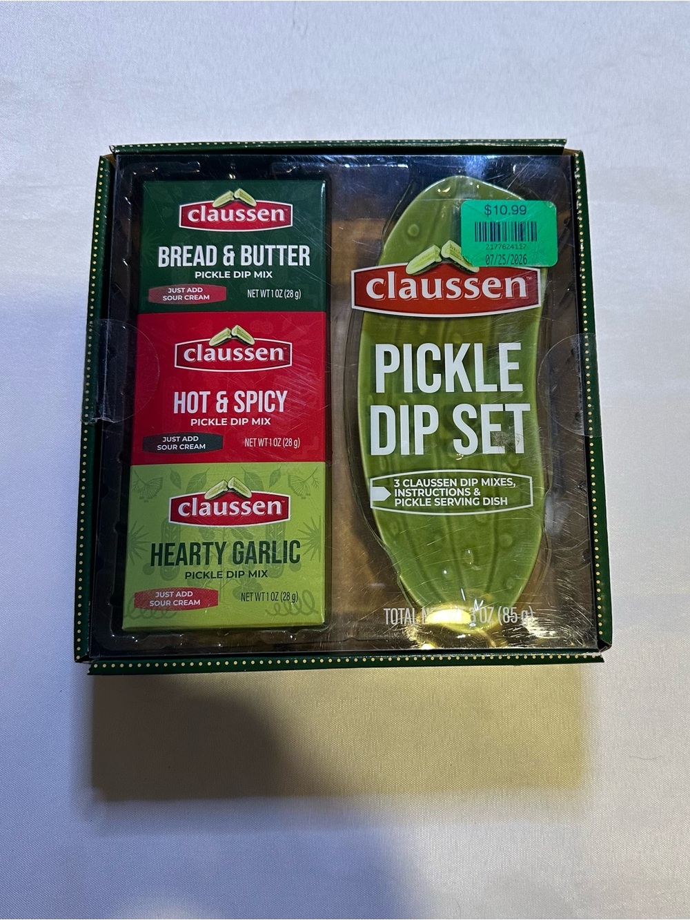 Claussen Pickle Dip Set with Green Pickle Serving Dish